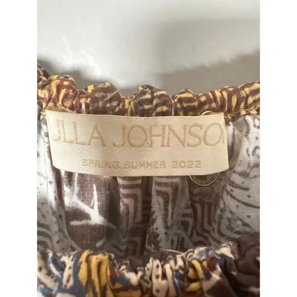 Ulla Johnson Giselle Ruffle Mini Dress Oleander Floral Cotton Womens Sz 6 Yellow - Picture 7 of 10